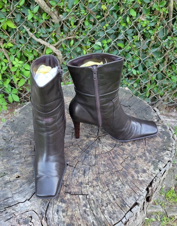 Black leather boots size cheap 7