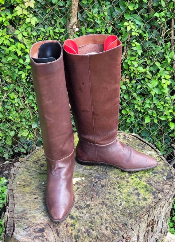 Vintage Genuine Leather Riding Boots 