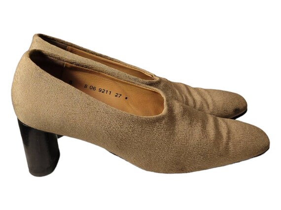 Robert Clergerie Gold Fabric Pumps Made In France… - image 5