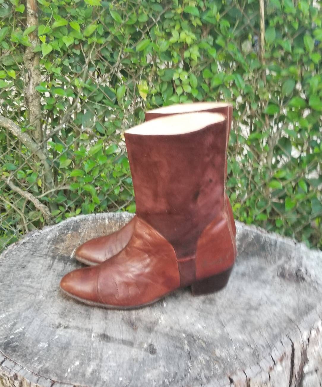 Vintage Brown leather Boots for Men Size 7.5/Retro 1980s Etsy
