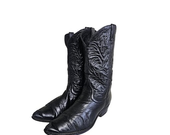 Vintage Laredo Black Leather Cowboy boots Women Size 8