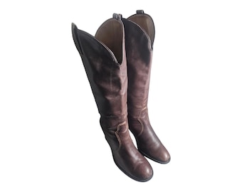 Franco Sarto Tall Brown Leather Boots Size 10M