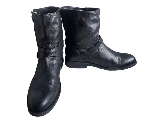 Frye Jayden Cross Engineer Moto Boots Womens Size 10 B Black Leather Pull on Boot Etsy Ireland