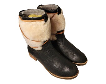 Matt Bernson Winter Lace Up Snow Booties/Size 9.5 Leather And Faux Fur Boots
