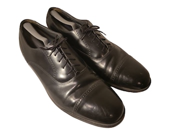 Vintage Stanley Blacker Schwarze Leder Oxford Kleid Schuhe - Herren 12 M