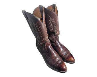 Nocona cowboy boots size 9 D vintage leather brown Texas - Etsy 日本