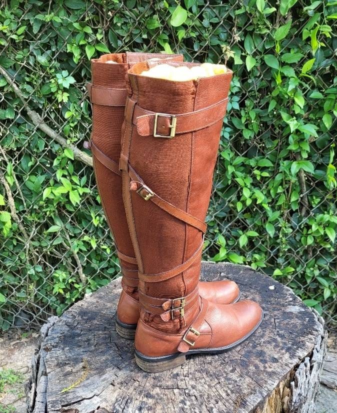 Miz Mooz Kira Y2K Riding Boots/ Knee High Buckle Strap Boots 