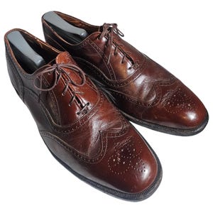 Johnston and Murphy Oxford Wingtip Dress Shoes/ Vintage 80s/size US 10D -  Etsy