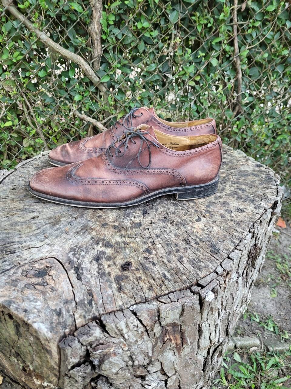 Vintage Marco Vittorio Brown Leather Wingtip Oxford Shoes  display picture 1