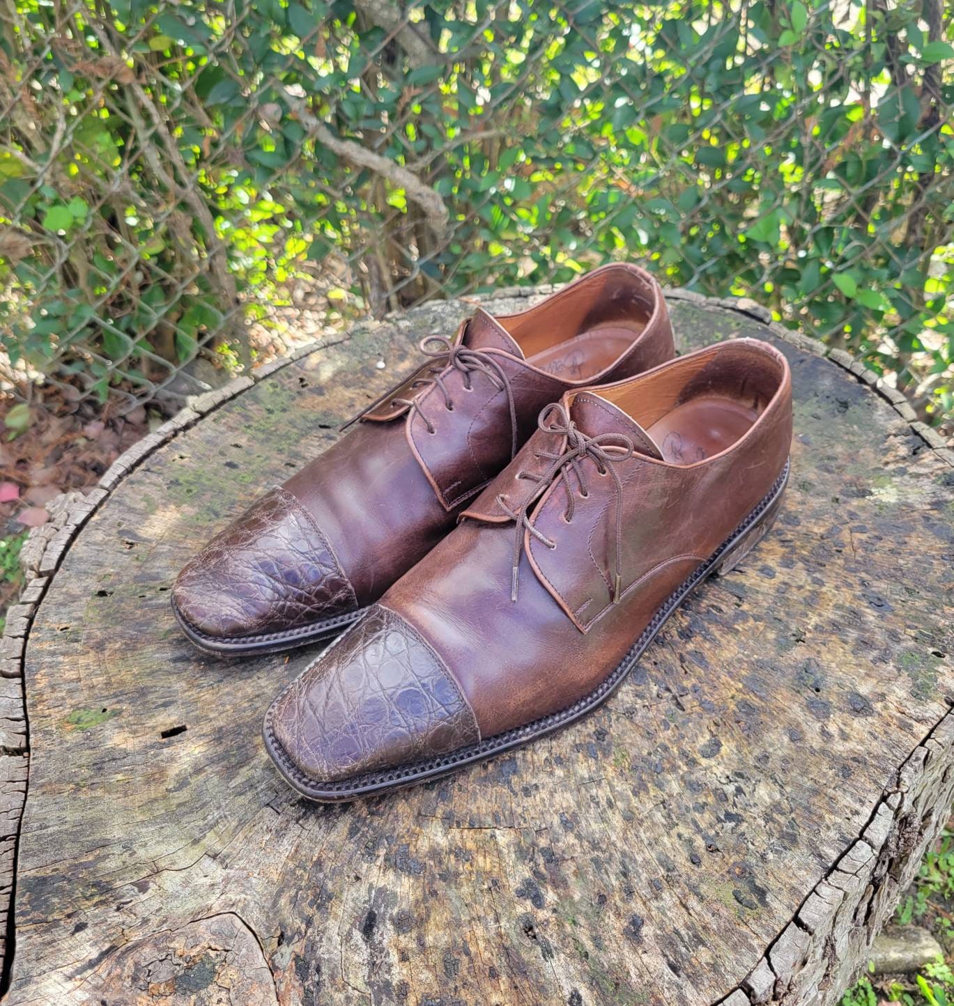 Ciro Schiano Brown Leather Single Monk Strap Cap Toe Dress Shoes Mens 10 Italy Ciro Schiano Brown Leather Oxfords: Cap Toe Dress Shoes  main image 3