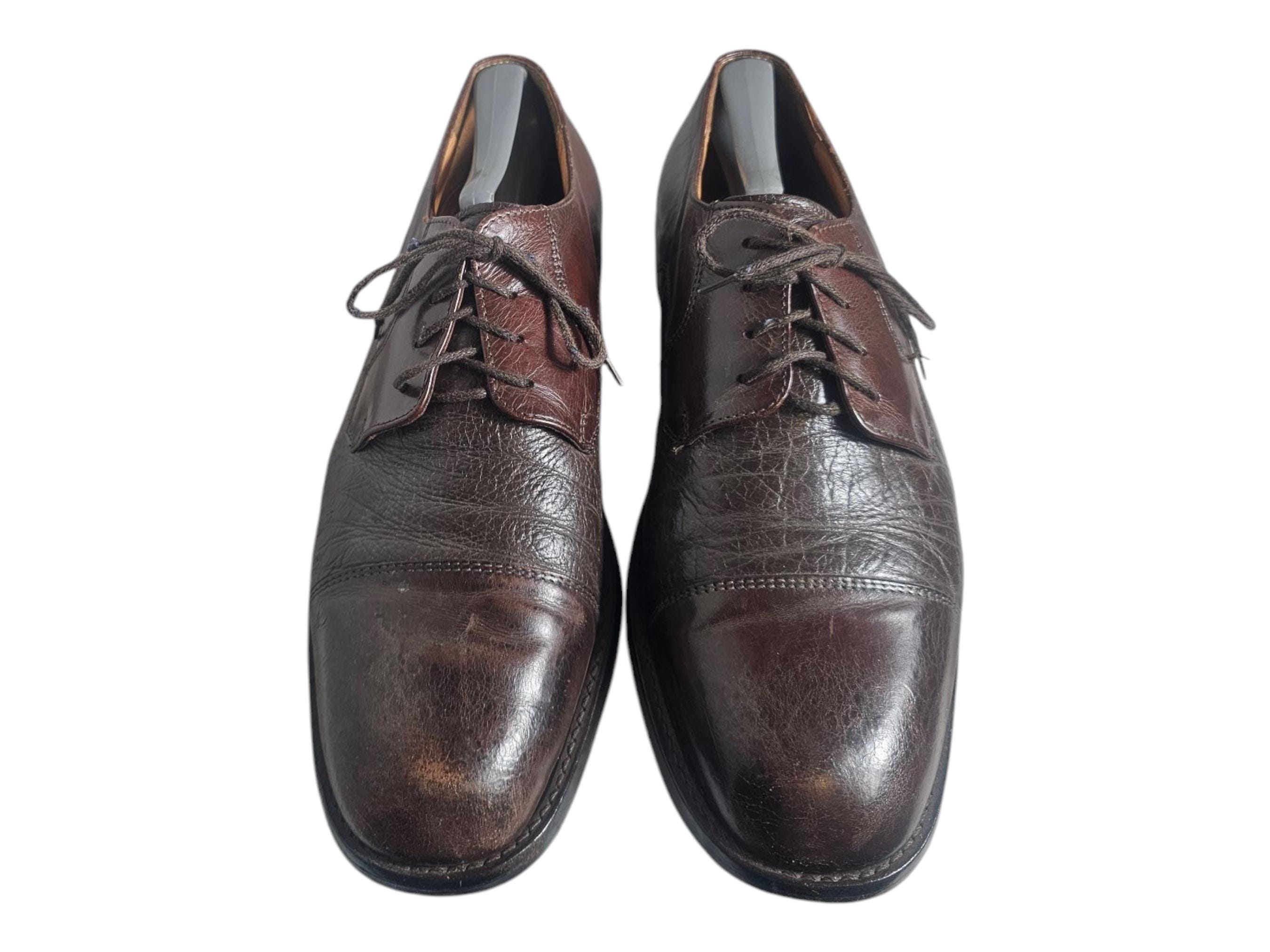 Pronto Uomo Men’s Wingtip Leather Cap Toe Oxfords Pronto Uomo Men Brown Leather Wingtip Oxford Shoe Size 11  main image 3
