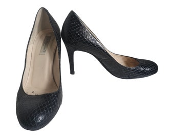 LK Bennett Shilo Pumps in Black Lizard Skin 8 US/39 EU