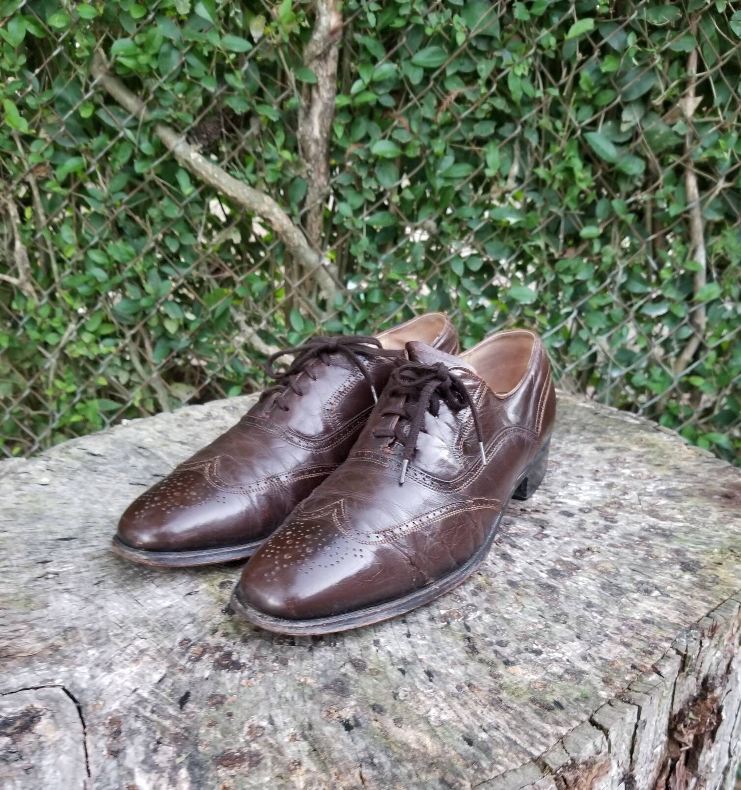 French Shriner Sterling Men Shoes Size 8.5 M Wingtip Oxford  display picture 2