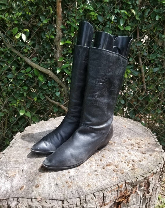 Sz 8 Vintage Slouchy Fold Down Boots/Genuine Leath