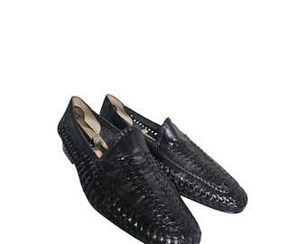 Ipanema Fran Woven Black Leather Slip On Womens Size 11 M Brazil