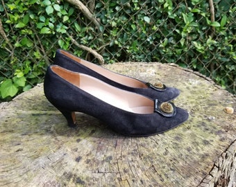 Amalfi Pillow OXY women Heels/Pumps, Black suede leather , Size US 10AA