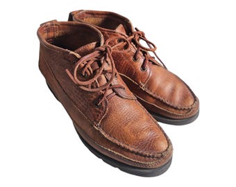 LL Bean Signature 7 D brunt läder Jackman Ranger Chukka-stövel med mockasin tå