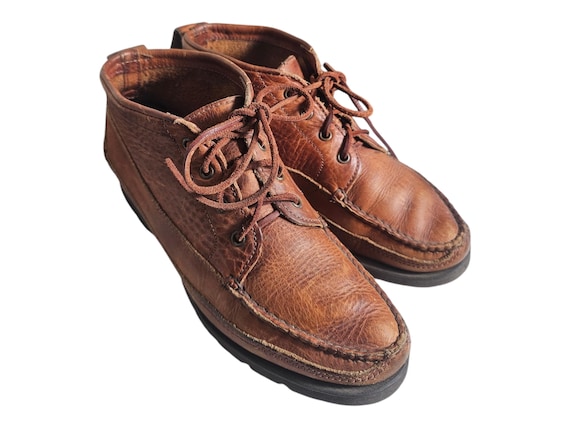 LL Bean Signature 7 D Brown Leather Jackman Ranger Moccasin Toe Chukka Boot