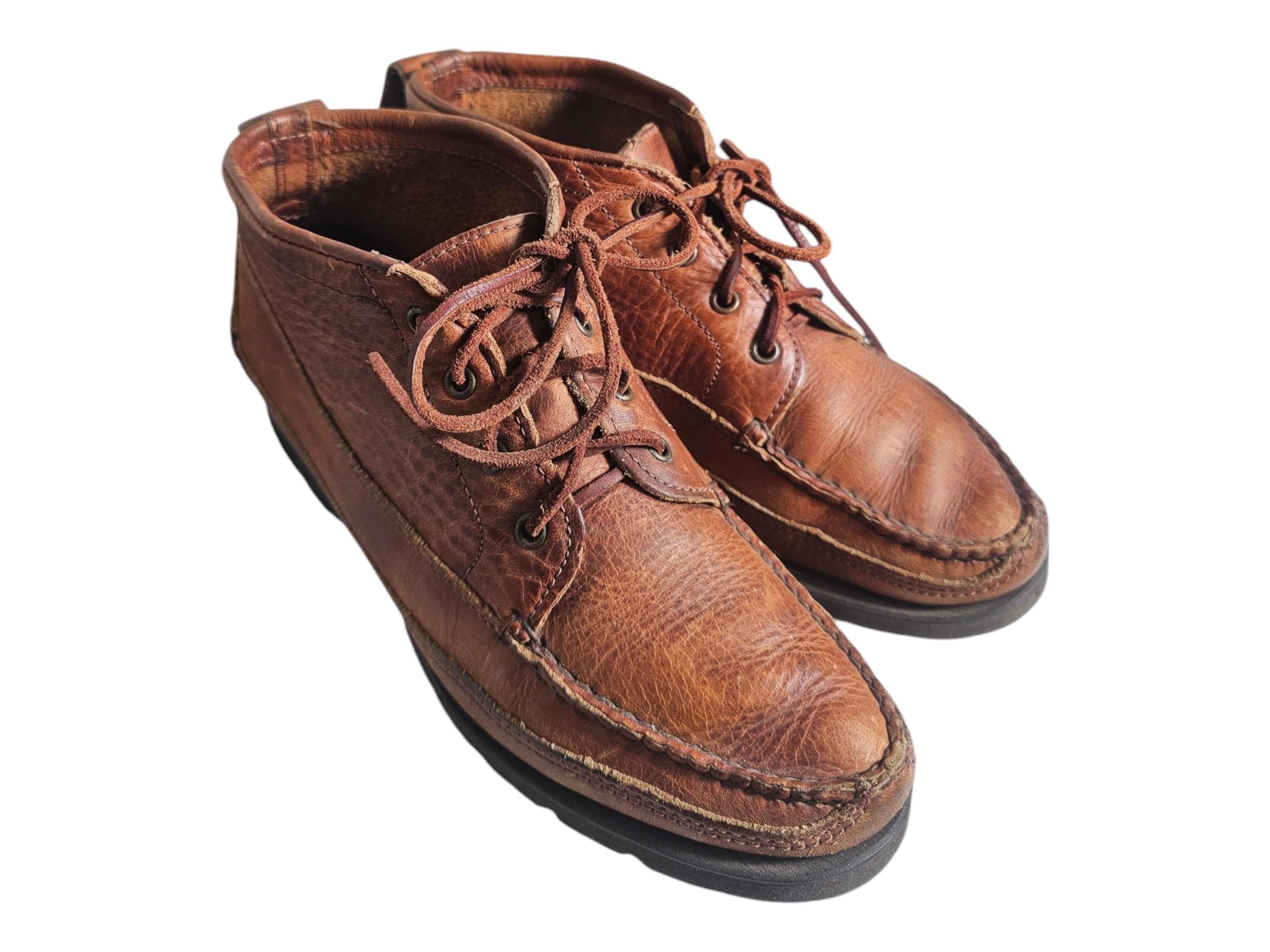 LL Bean Signature D Brown Leather Jackman Ranger Moccasin Toe