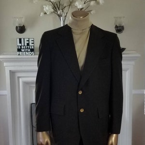 Vintage 100% Polyester Braune Blazer Von Curlee Herren Shop / 42R Vintage 70er Jahre Disco Ära