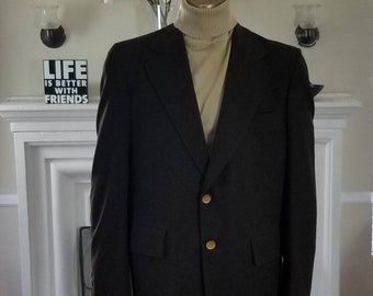 Vintage bruine blazer van 100% polyester van Curlee Mens Shop/ 42R vintage discotijdperk jaren 70
