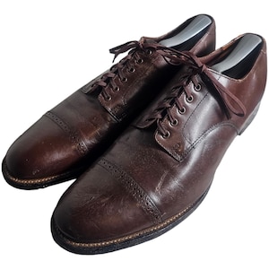 Vtg 50\'s Stacy Adams Men White Leather DRESS Shoe Cap Toe Oxford 10.5 1/2 D Stacy Adams White Gator Cap Toe 25321-100 Size 9 main image 4