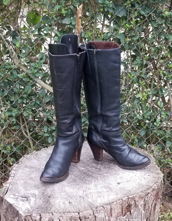 Sz 7.5 Vintage Genuine Leather Riding Boots By Th… - image 2