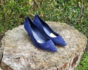 ANTONIO MELANI  Blue Suede Pumps 7M