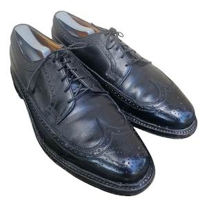 Florsheim Royal Imperial Vintage Black Leather Wingtip Oxford Shoes 660501 Men&#39;s 9.5D
