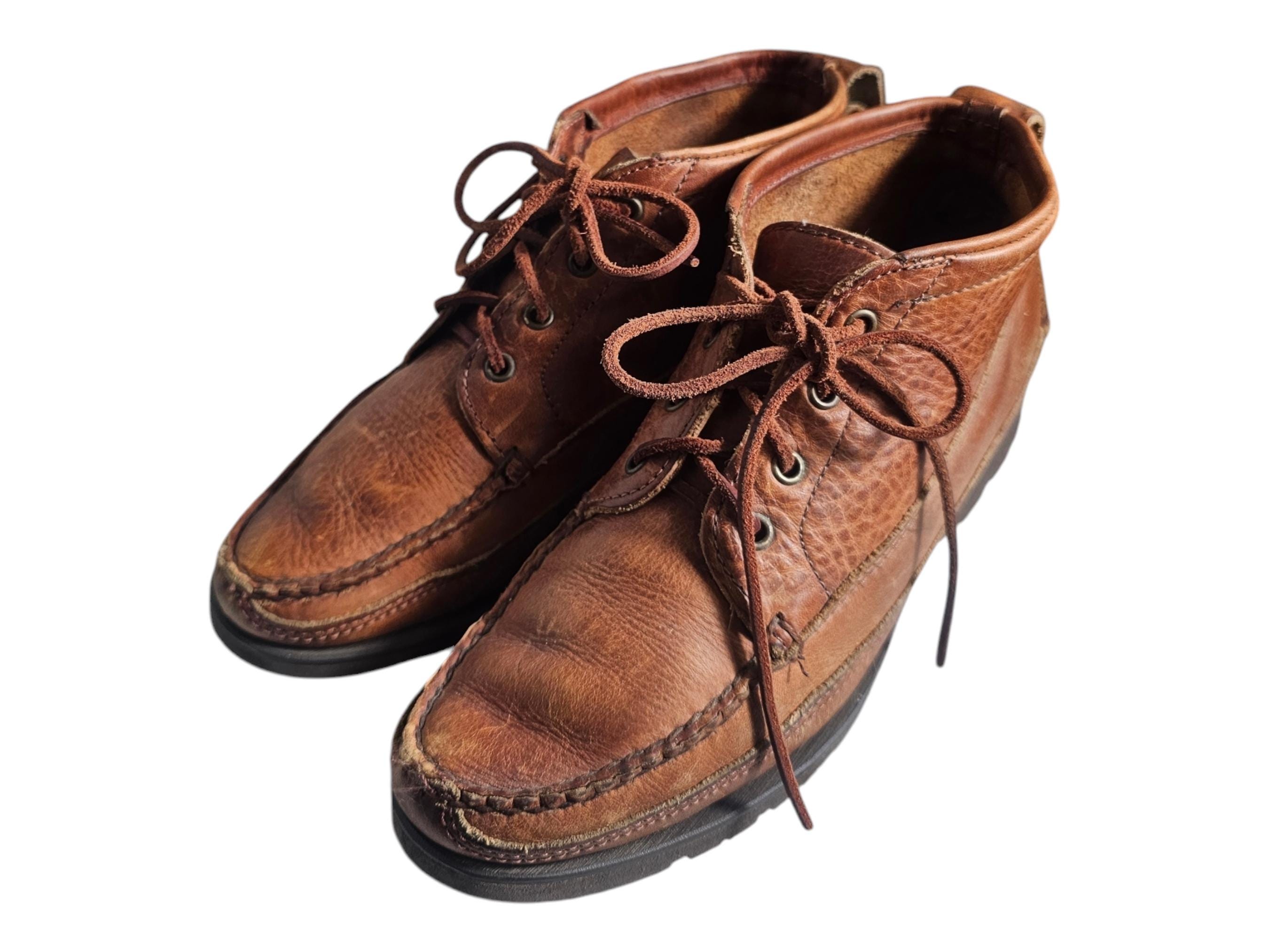 L.L. Bean Signature | Men\'s Jackman Chukka Leather Boots, Size 12 - GUC LL Bean Allagash Bison Brown Leather Chukka Boots 244479  main image 4