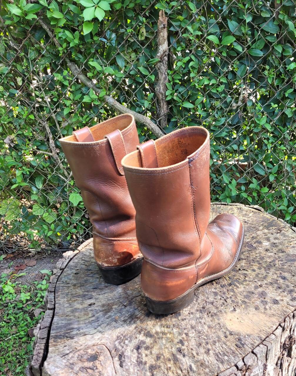 Vintage Cats Paw Leather Motorcycle Boots - Men display picture 3
