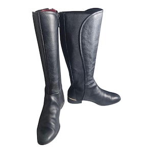 Louise et Cie Black Womens Vallery Elastic Knee High 7.5 Boots/Vintage Riding Boots
