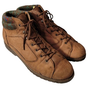 Vintage Size 9M G.H Bass Lace-Up Booties/Genuine Leather Brown Ankle Boots