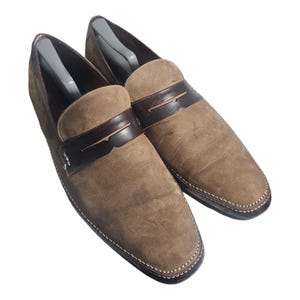 Mezlan Ruskin Cognac Genuine Leather Shoes Size 13 M Slip On Loafers