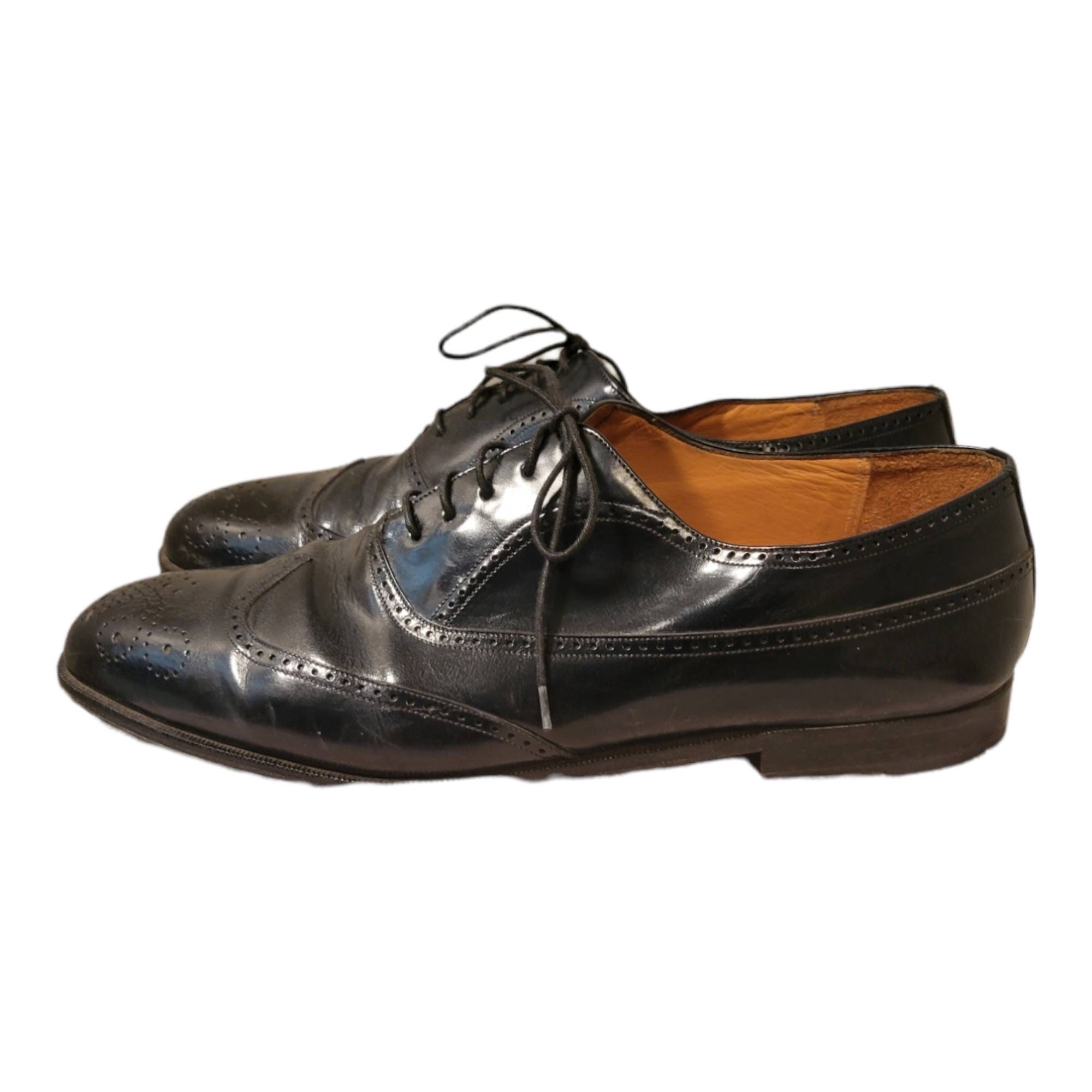 Vintage Blue Leather Wingtip Dress Shoes - Miguel Angel Italian