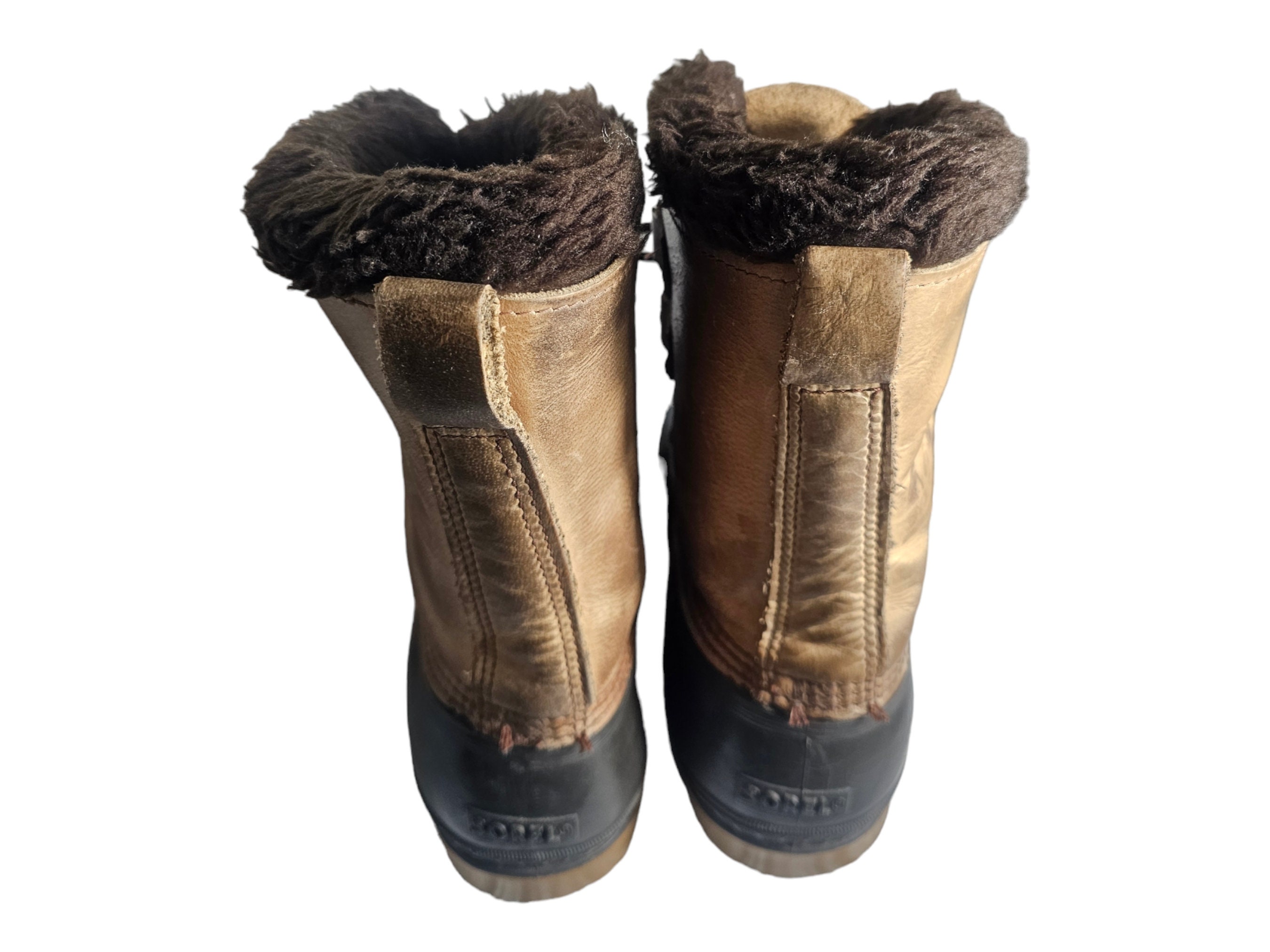 SOREL Badger Snow Duck Boots Mens 10 Leather Rubber Work Winter Hunting Vintage SOREL × Vintage Vintage 90s Sorel Badger Leather Winter Snow  main image 3
