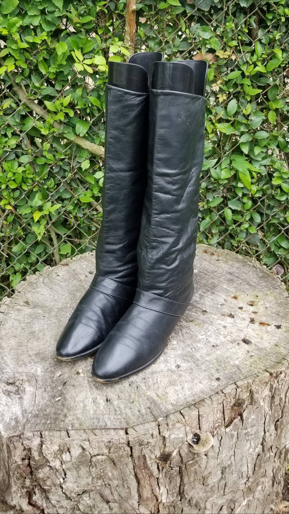black calf slouch boots