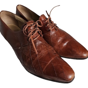 Vintage Genuine Leather Brown Lace Up Victorian Ankle Booties 8.5