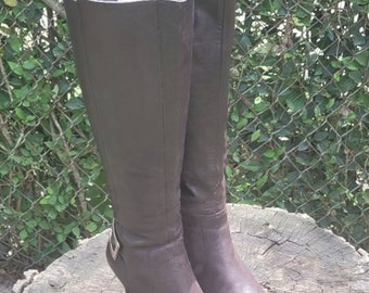 Vintage Brown Leather Riding Boots by Vaneli - Size 9.5