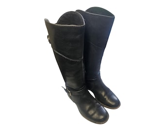 Vintage Salvatore Ferragamo Black Leather Riding Boots (size  display picture 1