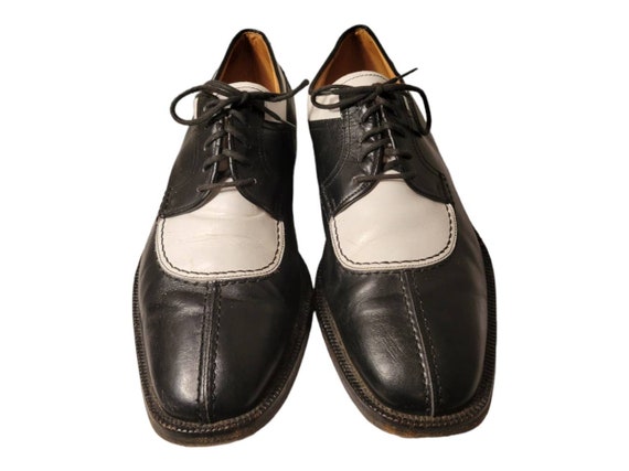 Vintage Two Tone Black White Lace Up Oxford Shoes… - image 4