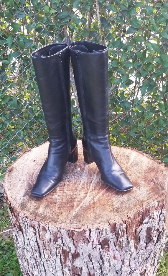 Sz 8.5 Vintage Riding Boots/ Genuine Leather Zippe