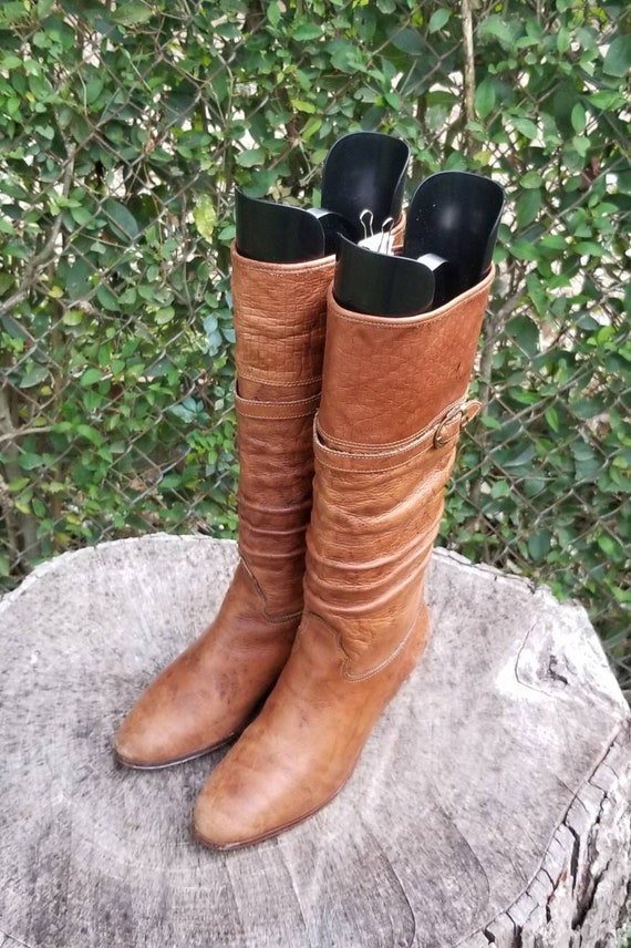 Sz 6.5 Vintage Riding Boots/Genuine Leather Mid-Ca
