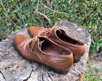 Vintage Sandro Moscoloni Brown Leather Cap Toe Dress Shoes  display picture 1