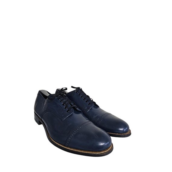 Stacy Adams Madison Oxfords Dress Shoes Mens Size 9 Blue Leather Vintage