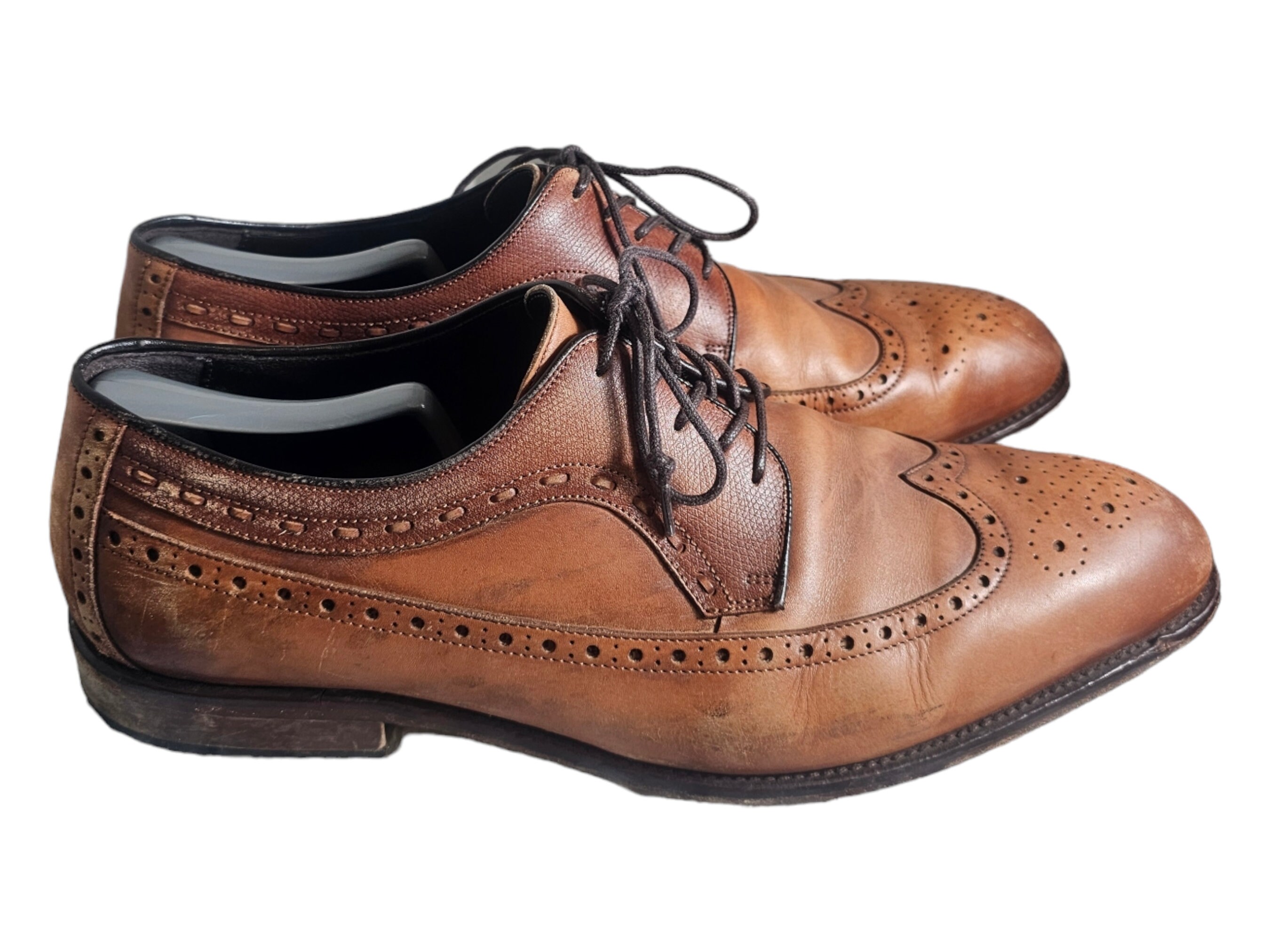Johnston & Murphy Shoes Mens Size 12 Wing Tip Brown Leather Brogue Oxford *GUC* Johnston & Murphy Brown Leather Oxford Wingtip Dress Size 12  main image 3