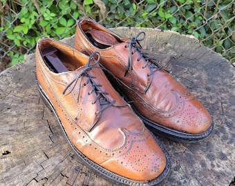 Vintage 1960s Era Men s Brown Leather Wingtip Shoes. Nunn Bush Pli flex Insoles. O sullivan s. Size 8 1 2 C. FREE SHIPPING Etsy