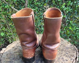 Vintage Cats Paw Leather Motorcycle Boots - Men display picture 3