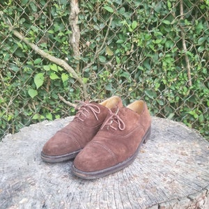 Cole Haan Brown Suede Oxfords Cap Toe With Vibram Sole Size  display picture 2
