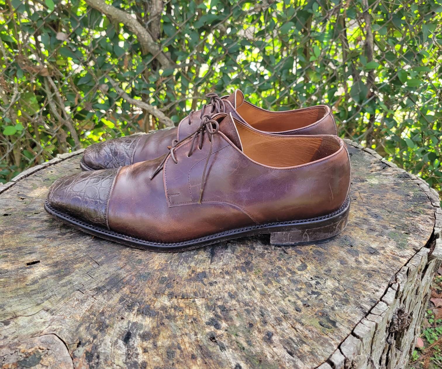 Ciro Schiano Brown Leather Oxfords: Cap Toe Dress Shoes  display picture 1